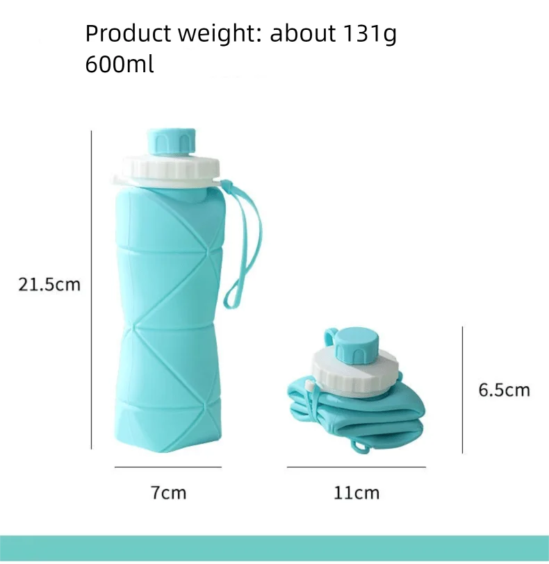 Azylo 600ml Large Collapsible Silicone Travel Cup (Foldable Portable Mug)