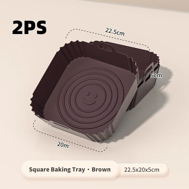 Azylo Reusable Silicone Air Fryer Liners (8-Inch Square)
