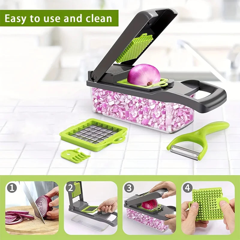 Azylo 14-in-1 Multi-Functional Vegetable Chopper, Dicer & Slicer Set
