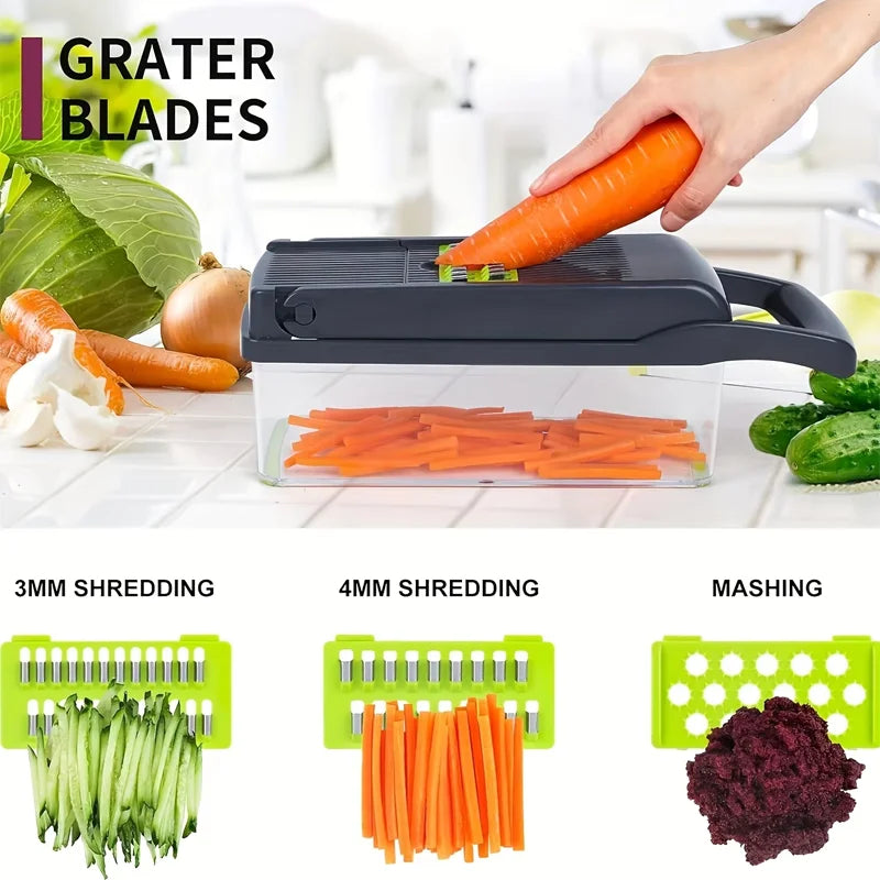Azylo 14-in-1 Multi-Functional Vegetable Chopper, Dicer & Slicer Set