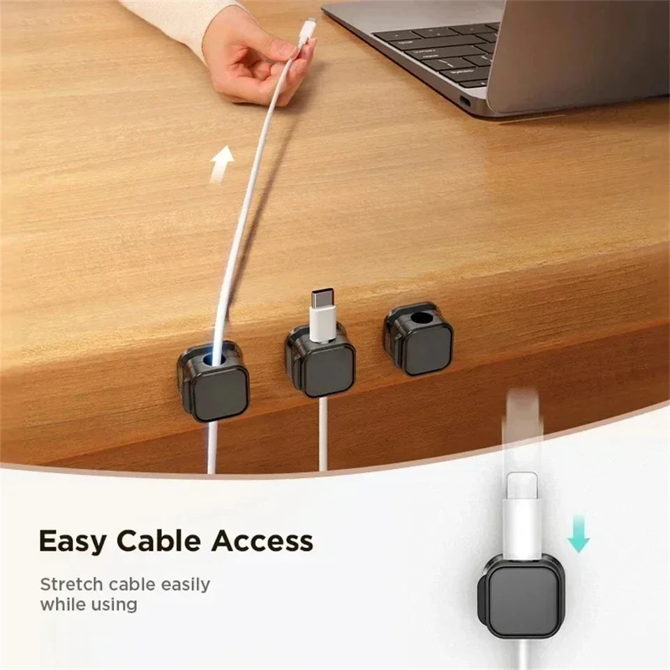 Azylo Premium Magnetic Cable Clip & Desktop Wire Organizer (6-Piece Set)
