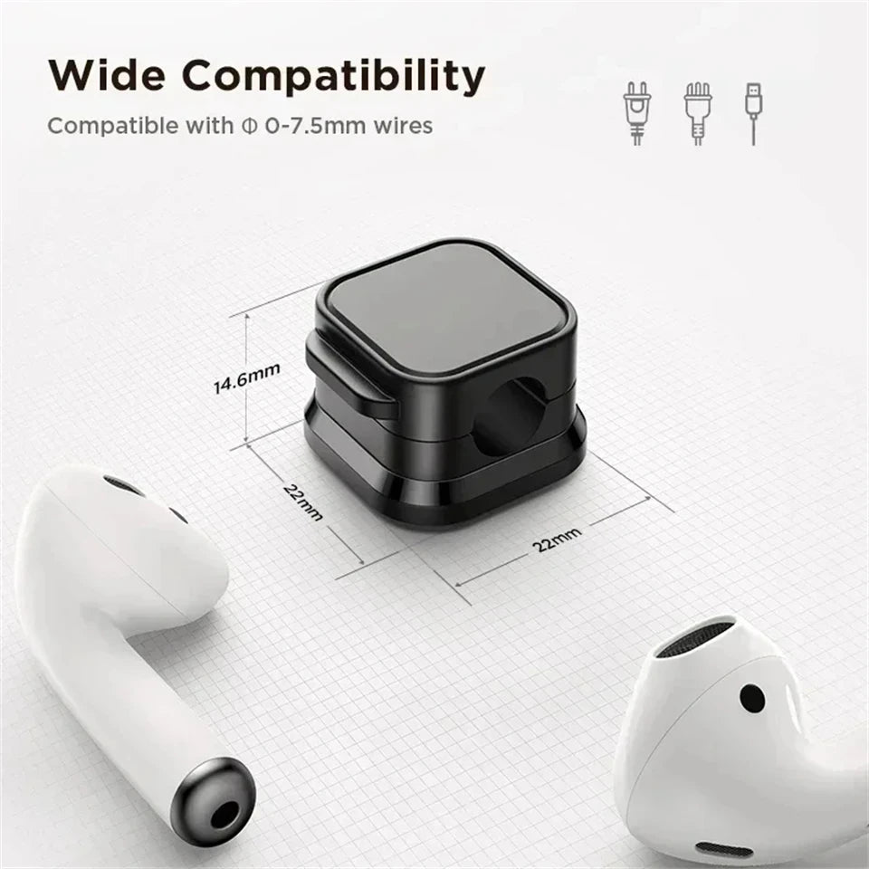 Azylo Premium Magnetic Cable Clip & Desktop Wire Organizer (6-Piece Set)