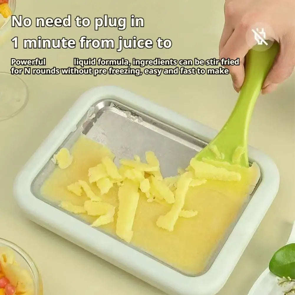 Azylo DIY Instant Rolled Ice Cream Maker Pan (with 2 Scrapers)