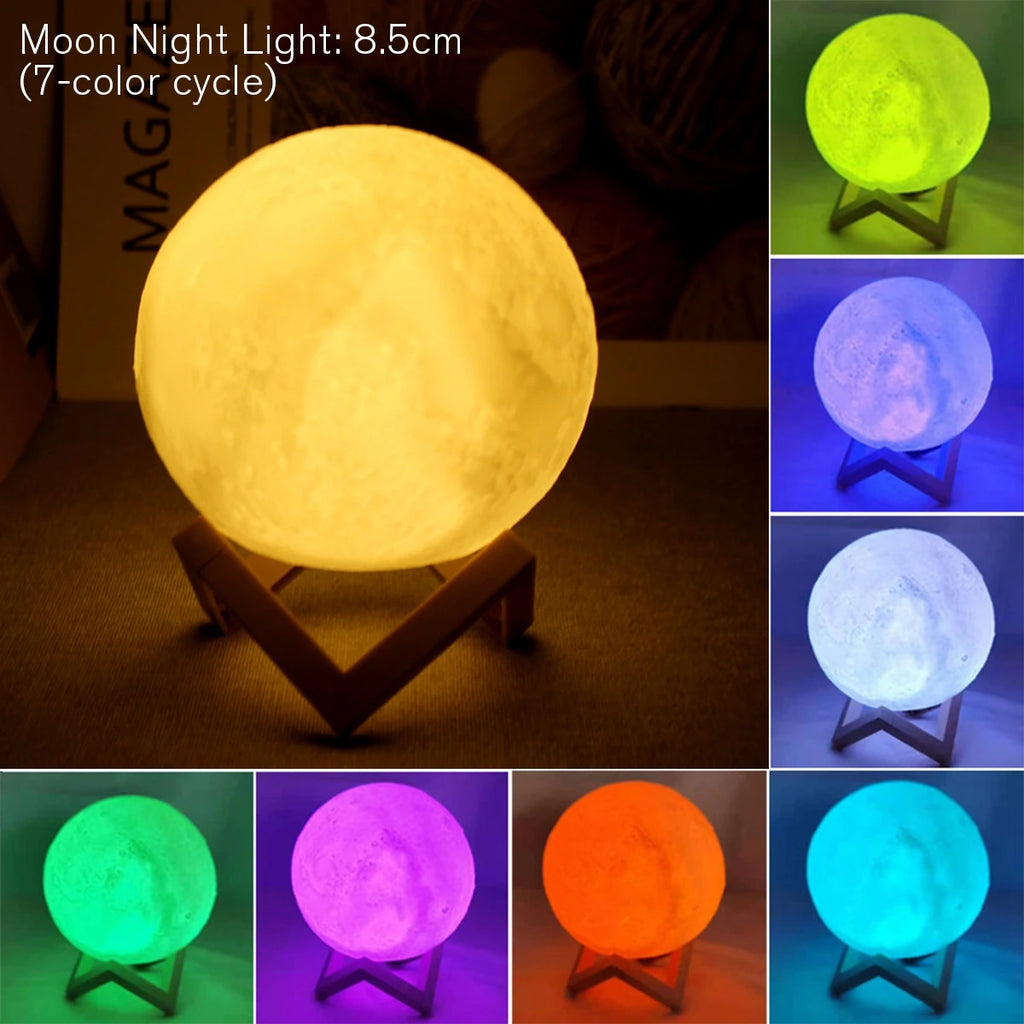 Azylo 3D Magical Moon Lamp & Starry Night Light with Stand
