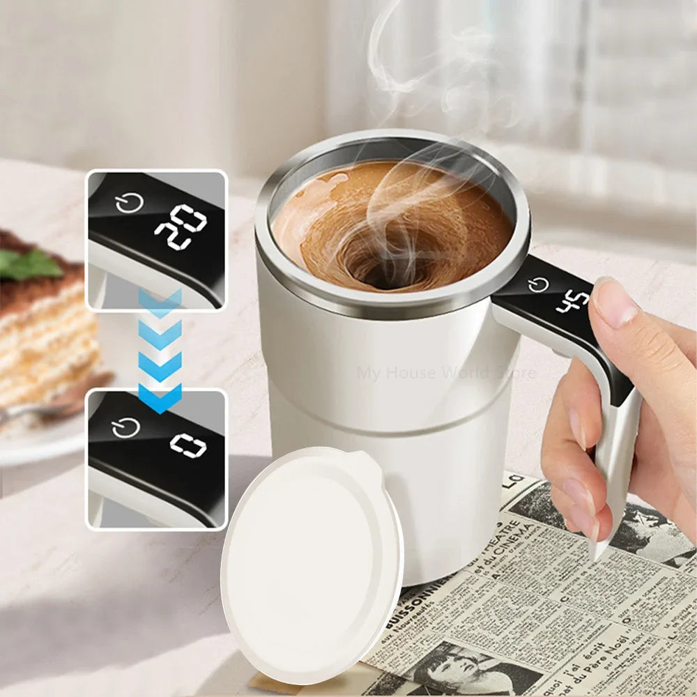 Azylo Smart Magnetic Self-Stirring Mug & Automatic Coffee Mixer (380ml)