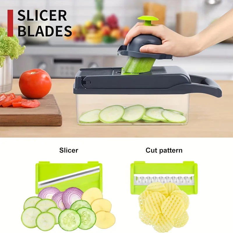 Azylo 14-in-1 Multi-Functional Vegetable Chopper, Dicer & Slicer Set