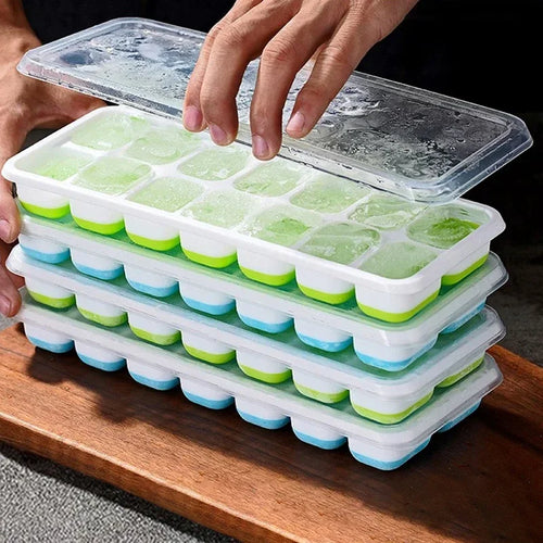 Azylo 14-Grid Smart Hybrid Ice Cube Tray with Spill-Proof Lid