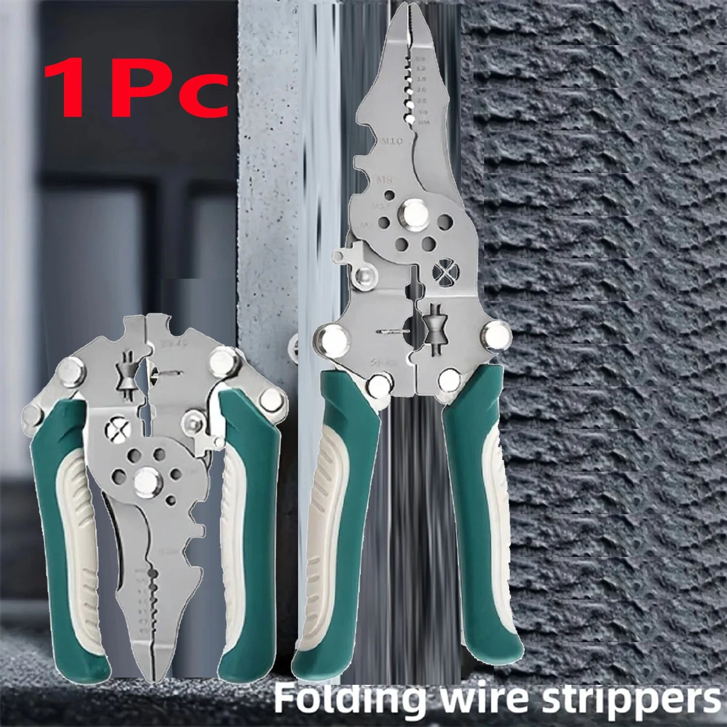 Azylo 18-in-1 Foldable Multifunctional Wire Stripper & Crimping Pliers