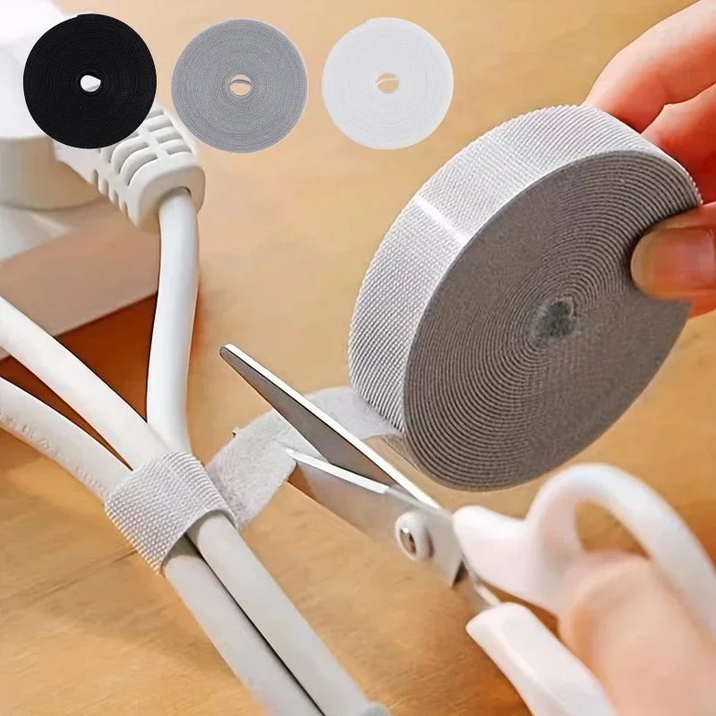 Azylo Reusable Hook & Loop Cable Management Tie Roll (3-Meter Cut-to-Length)