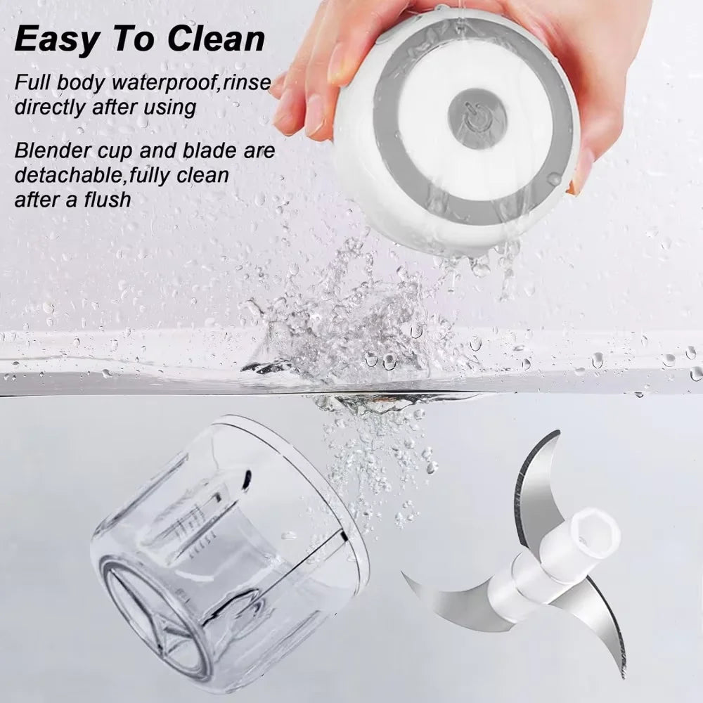 Azylo Portable Mini Electric Food & Garlic Chopper (250ml)