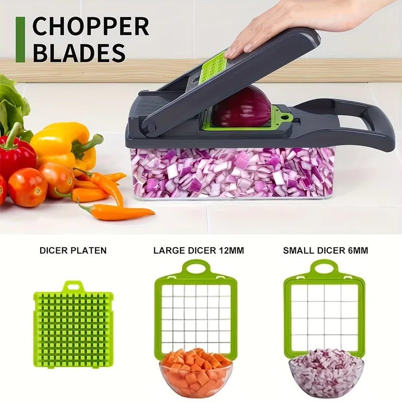 Azylo 14-in-1 Multi-Functional Vegetable Chopper, Dicer & Slicer Set