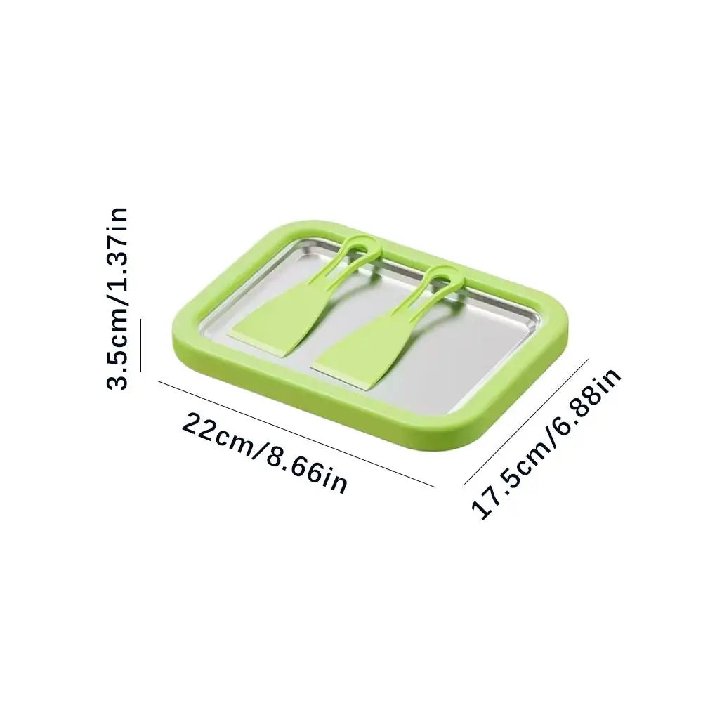 Azylo DIY Instant Rolled Ice Cream Maker Pan (with 2 Scrapers)