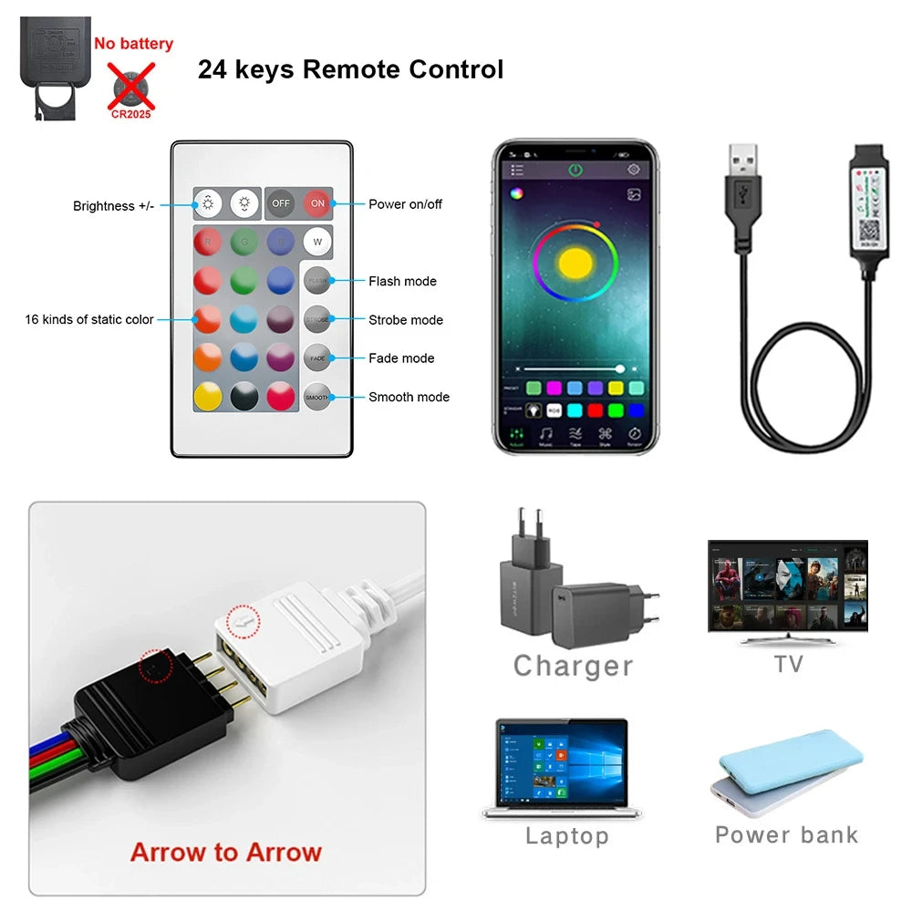 Azylo Smart Bluetooth RGB LED Strip Lights (5M / App Control)