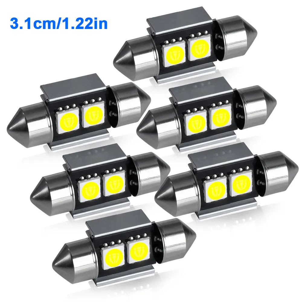 Azylo Ultra-Bright Festoon LED Car Interior & License Plate Bulbs (12V White)