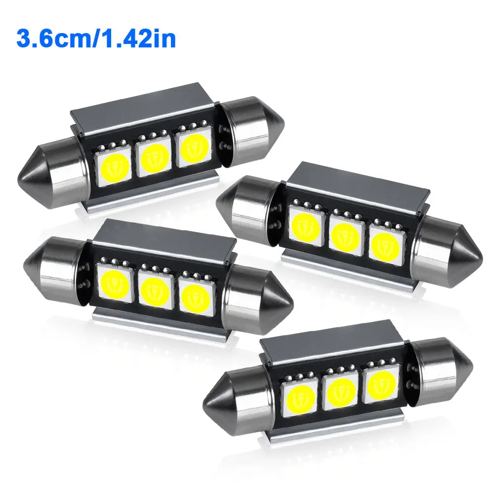 Azylo Ultra-Bright Festoon LED Car Interior & License Plate Bulbs (12V White)