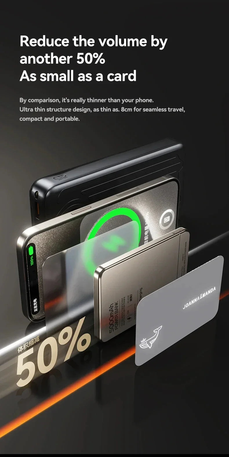 Azylo Ultra 120W Magnetic Wireless Power Bank with LED Lamp