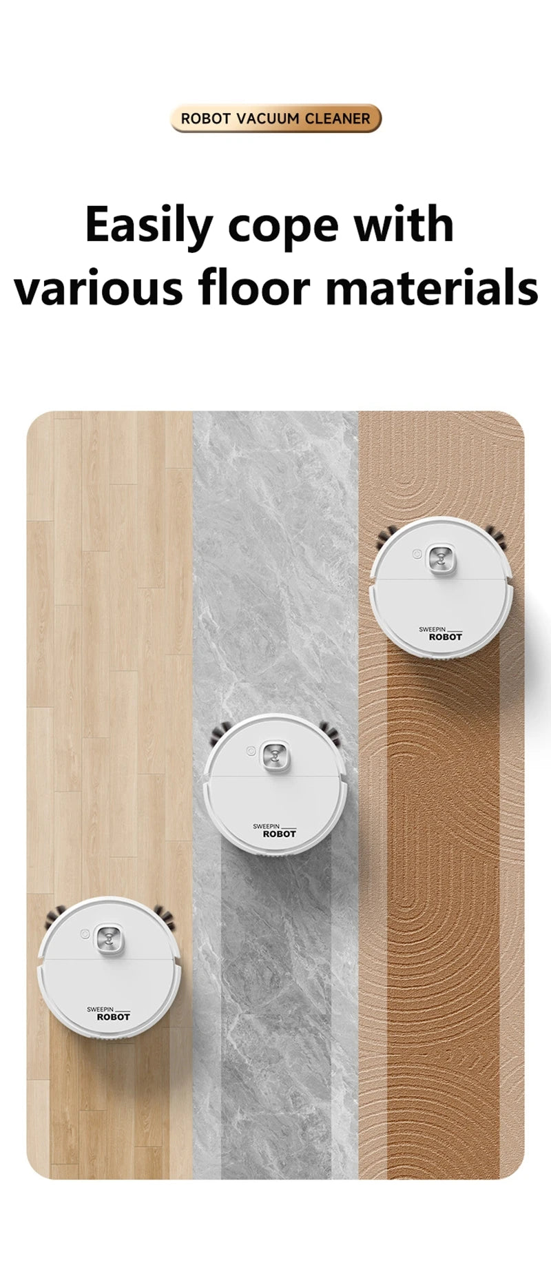 Azylo 3-in-1 Smart Intelligent Robot Vacuum & Mopping Sweeper