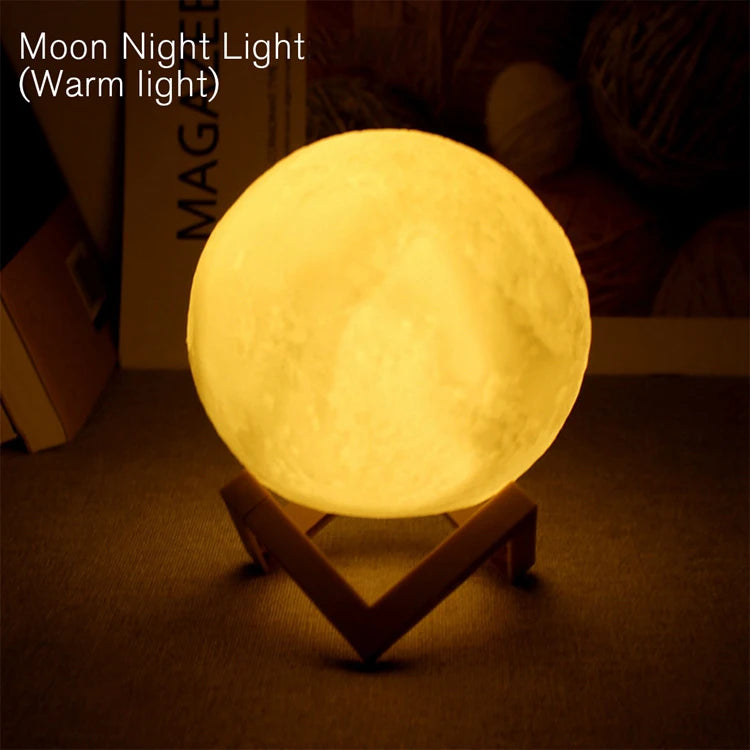 Azylo 3D Magical Moon Lamp & Starry Night Light with Stand