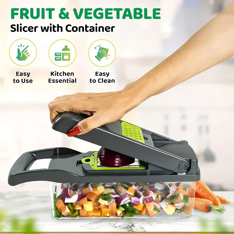 Azylo 14-in-1 Multi-Functional Vegetable Chopper, Dicer & Slicer Set