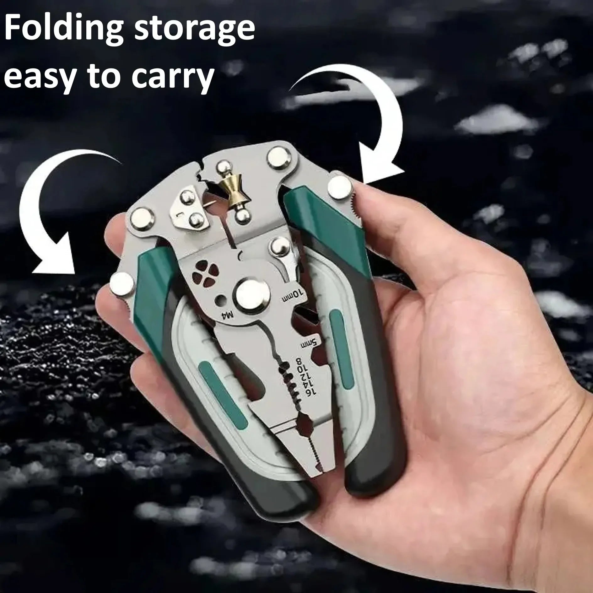 Azylo 18-in-1 Foldable Multifunctional Wire Stripper & Crimping Pliers
