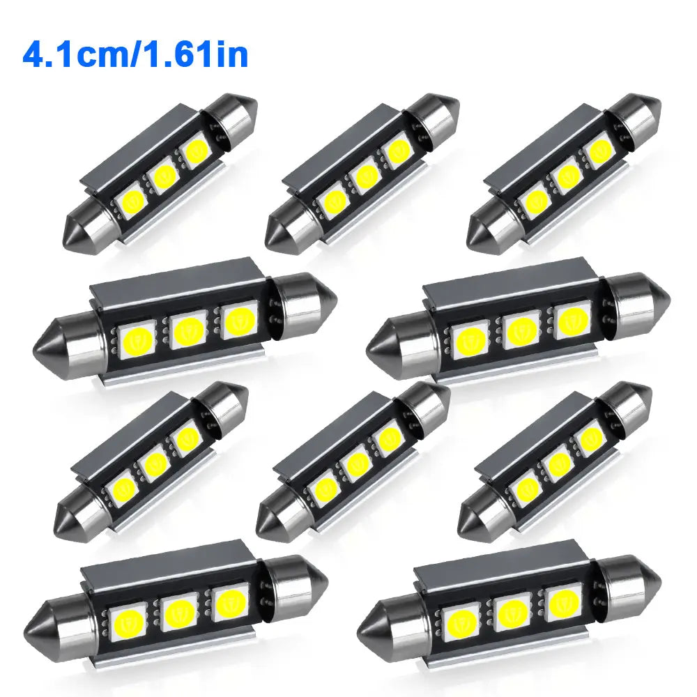 Azylo Ultra-Bright Festoon LED Car Interior & License Plate Bulbs (12V White)