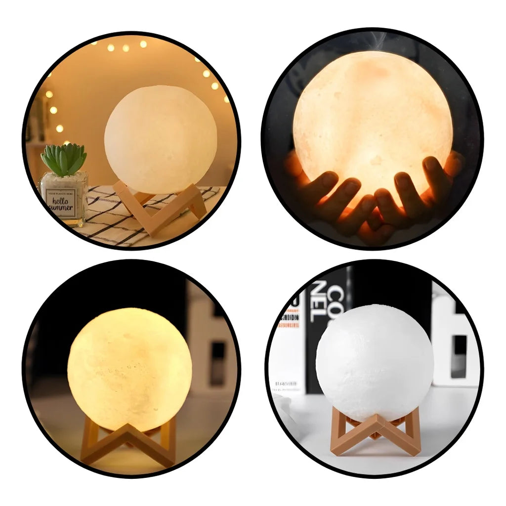 Azylo 3D Magical Moon Lamp & Starry Night Light with Stand