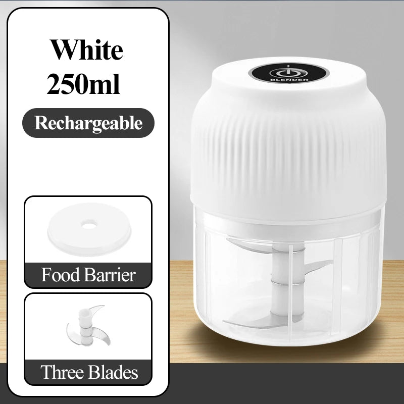 Azylo Mini Wireless Electric Garlic & Vegetable Chopper (250ml)
