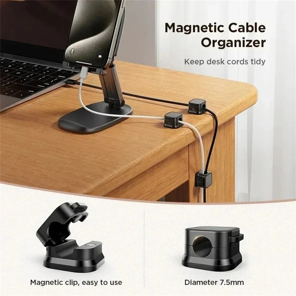 Azylo Premium Magnetic Cable Clip & Desktop Wire Organizer (6-Piece Set)