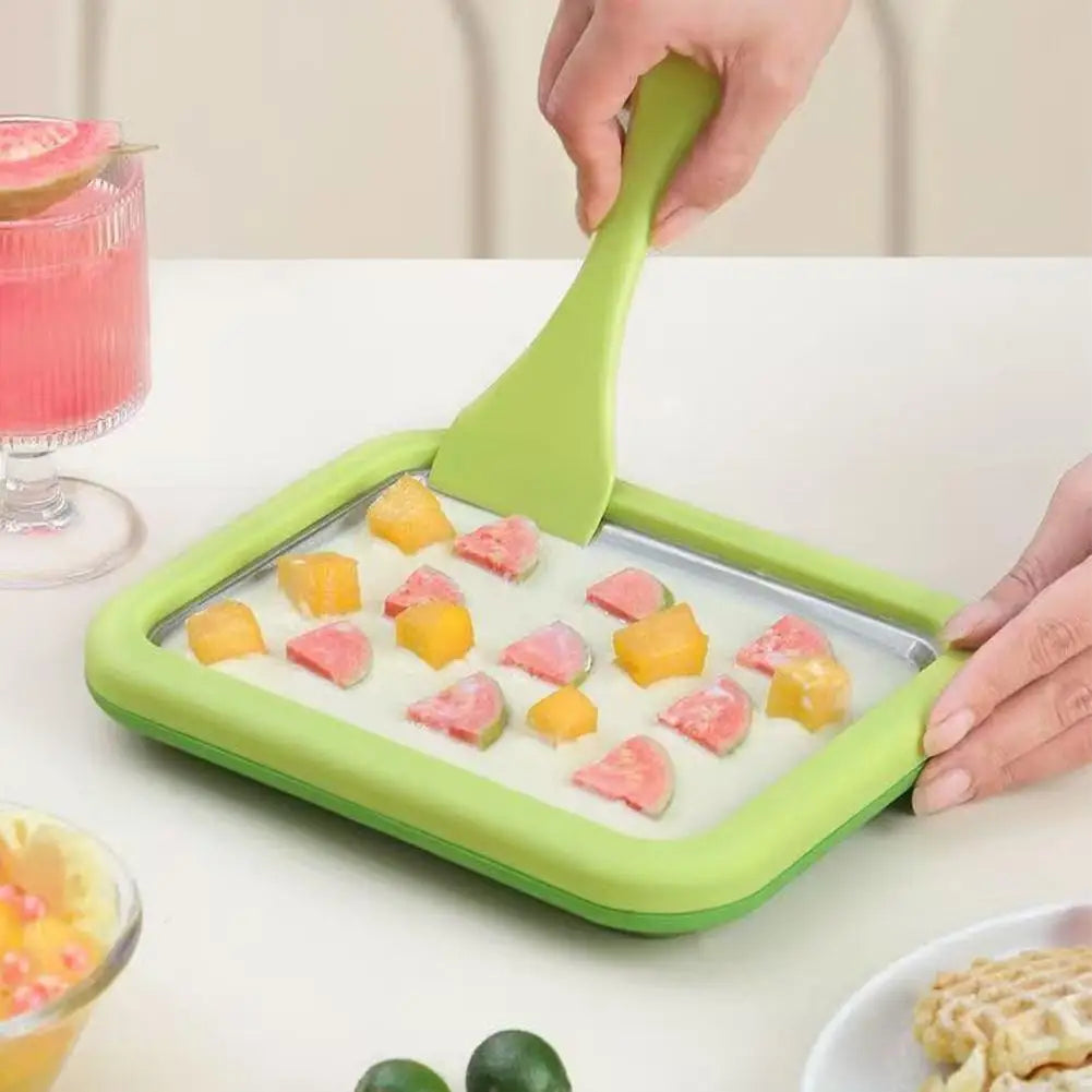 Azylo DIY Instant Rolled Ice Cream Maker Pan (with 2 Scrapers)