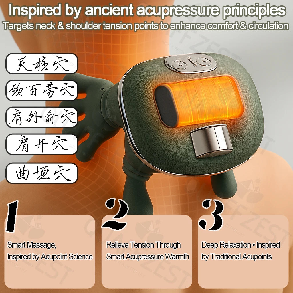Azylo Smart Bionic Kneading Neck & Shoulder Massager (with Heat)